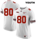 Youth NCAA Ohio State Buckeyes C.J. Saunders #80 College Stitched No Name Authentic Nike White Football Jersey NR20W13XM